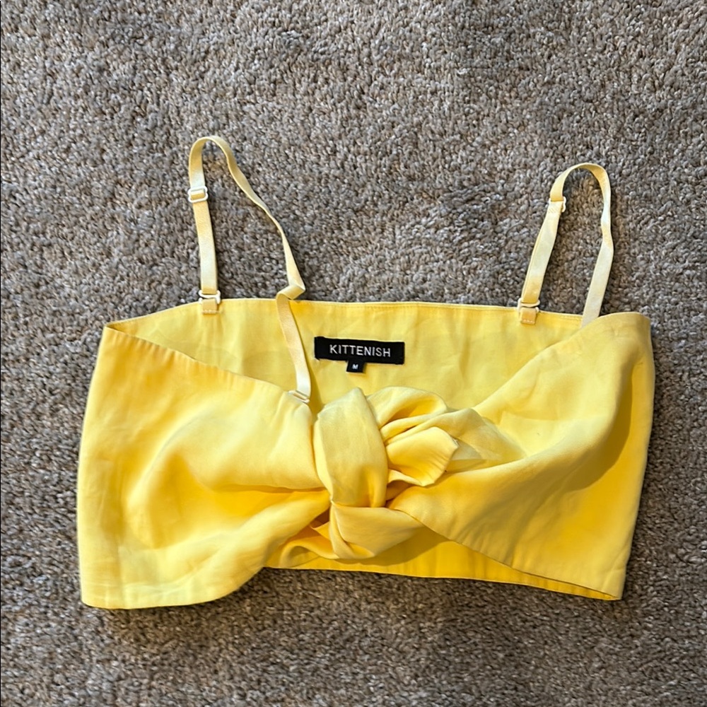 Kittenish Yellow Crop Top